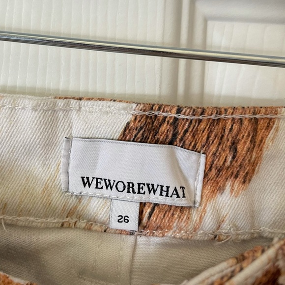 WeWoreWhat Cow Hide Stiletto Slit Jeans Size 26 NWT - Picture 9 of 11